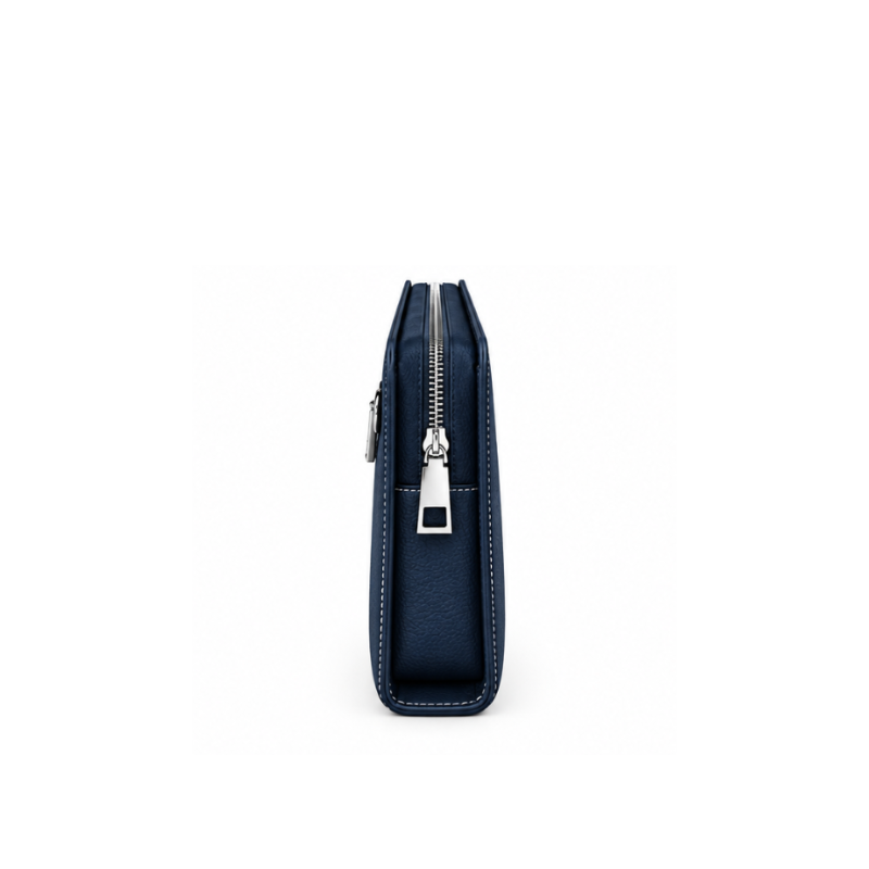 Single Zipper Luxury Leather Clutch