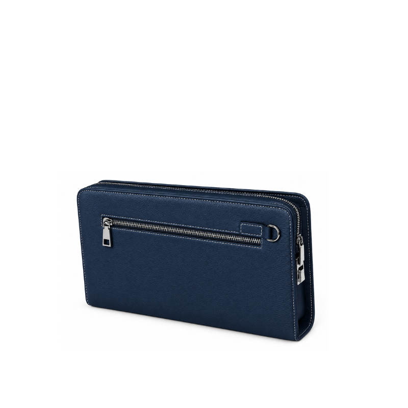 Single Zipper Luxury Leather Clutch