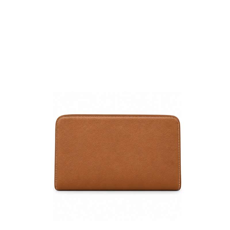 Single Zipper Luxury Leather Clutch