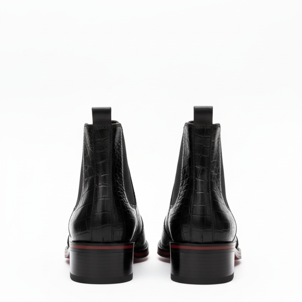 Luxury Croc Patterned Prime Chelsea Boots