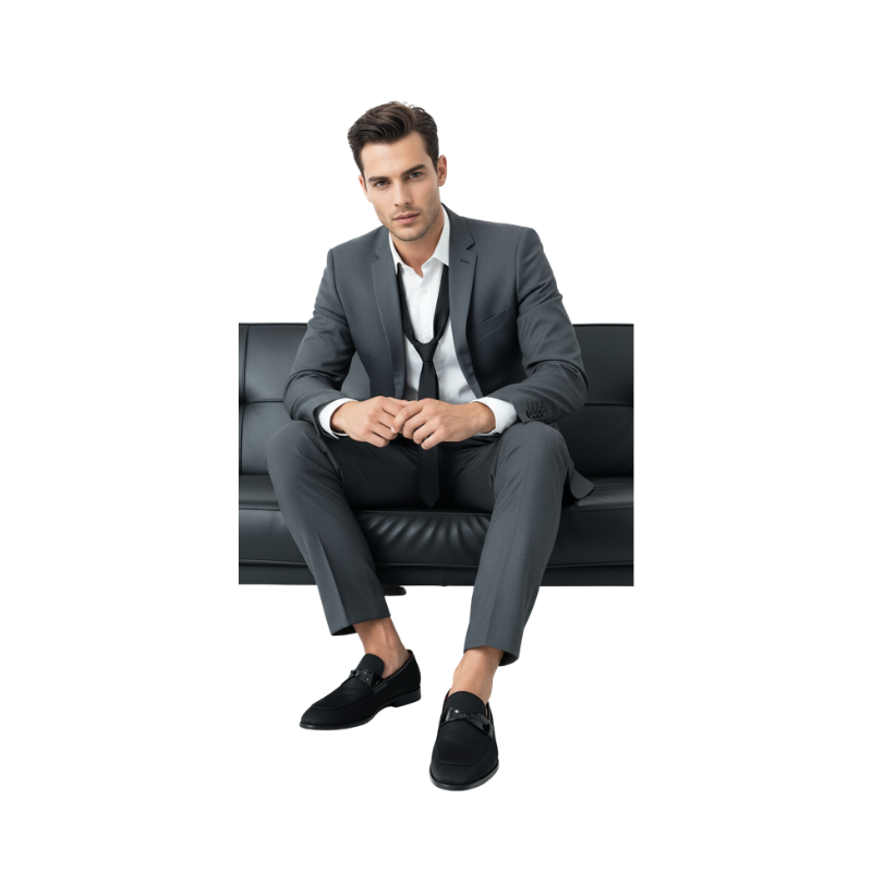 Timeless Grace Textured Glossy Strap Loafers