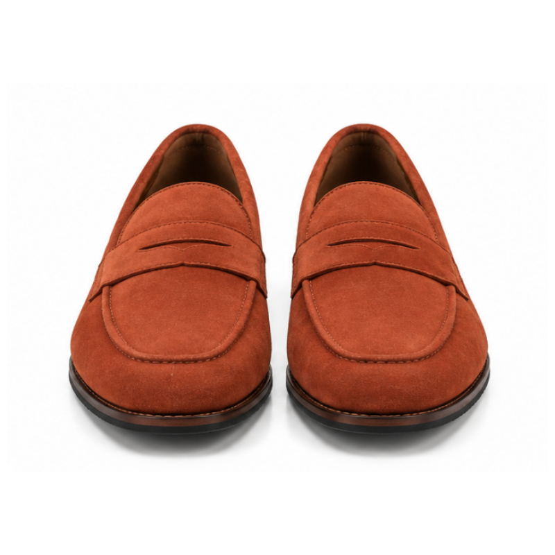 Tuscany Terracotta Suede Penny Loafers
