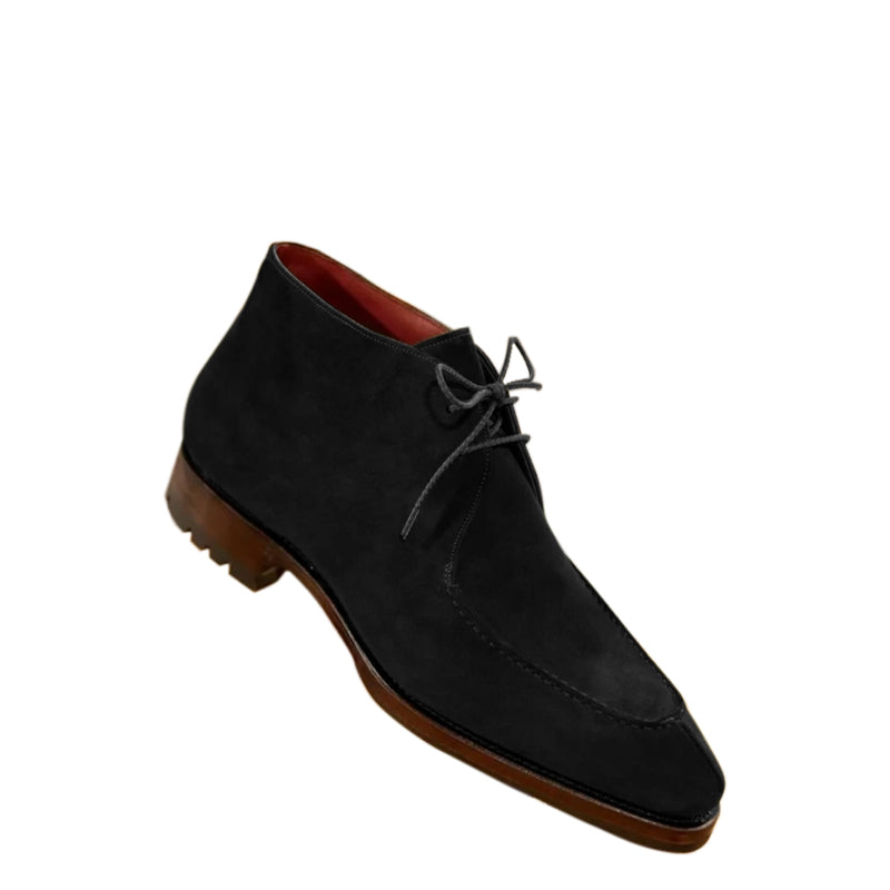 Derby Black Leather Man Shoes
