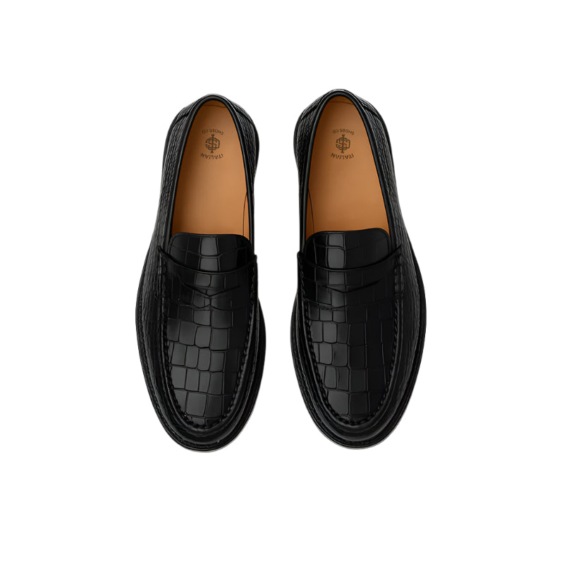 Croco Leather Printed Loafer