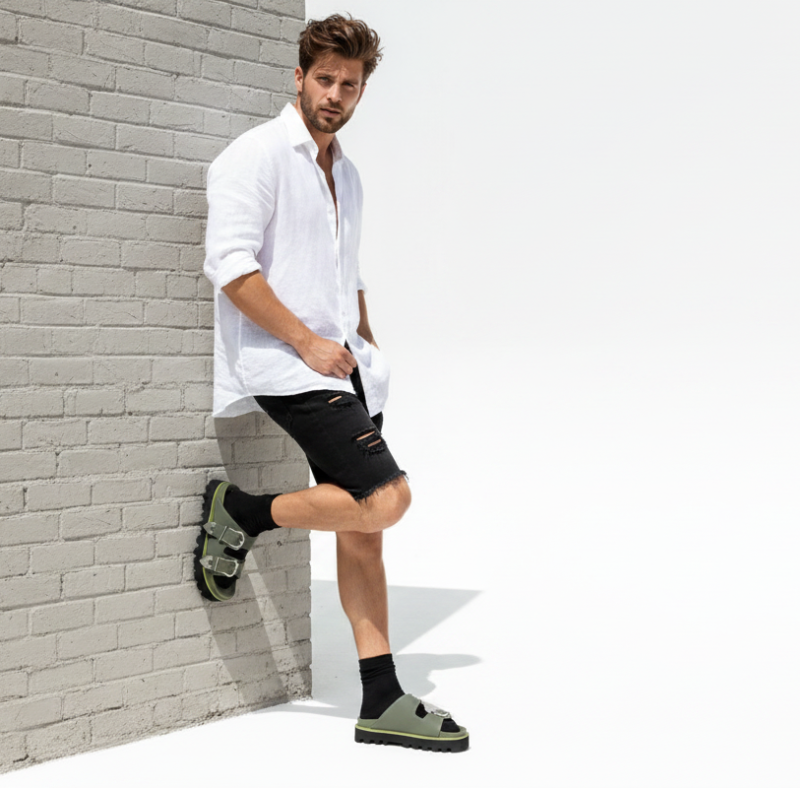 Luxe Streetwear Buckle Sandals in Rugged Sole
