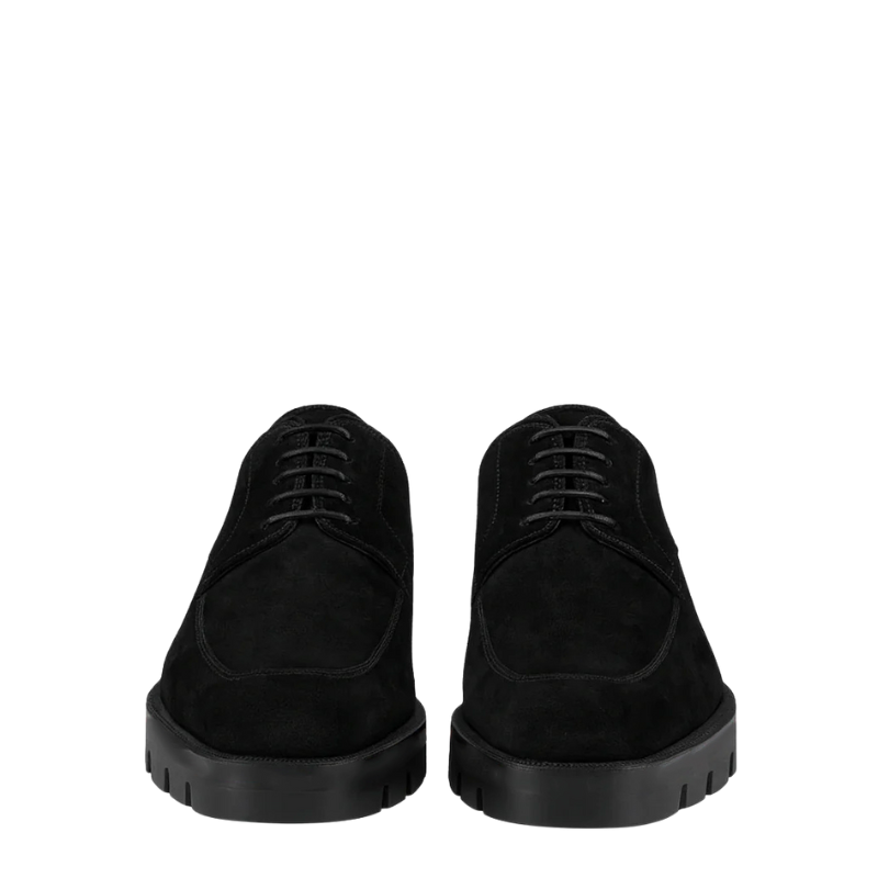 Luxury Suede Leather Derby Shoes with Lug Sole