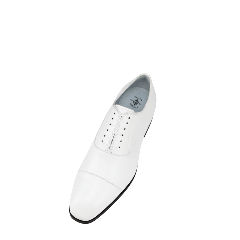 Elegant Polished Leather Oxford Shoes With Cap Toe Closed Lacing