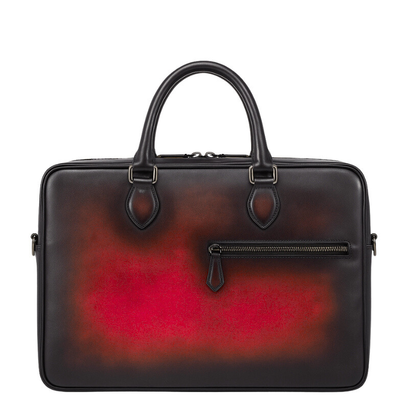 Men's Multifunctional Leather Luxury Green Briefcase Bag