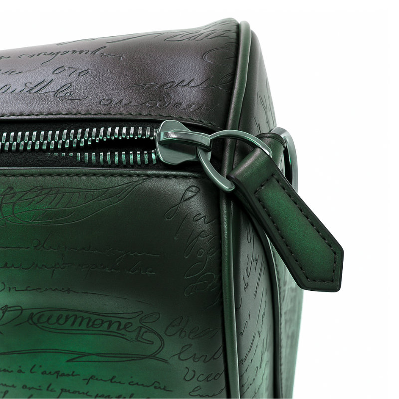 Premium Travel Duffel Leather Green Luggage Bag