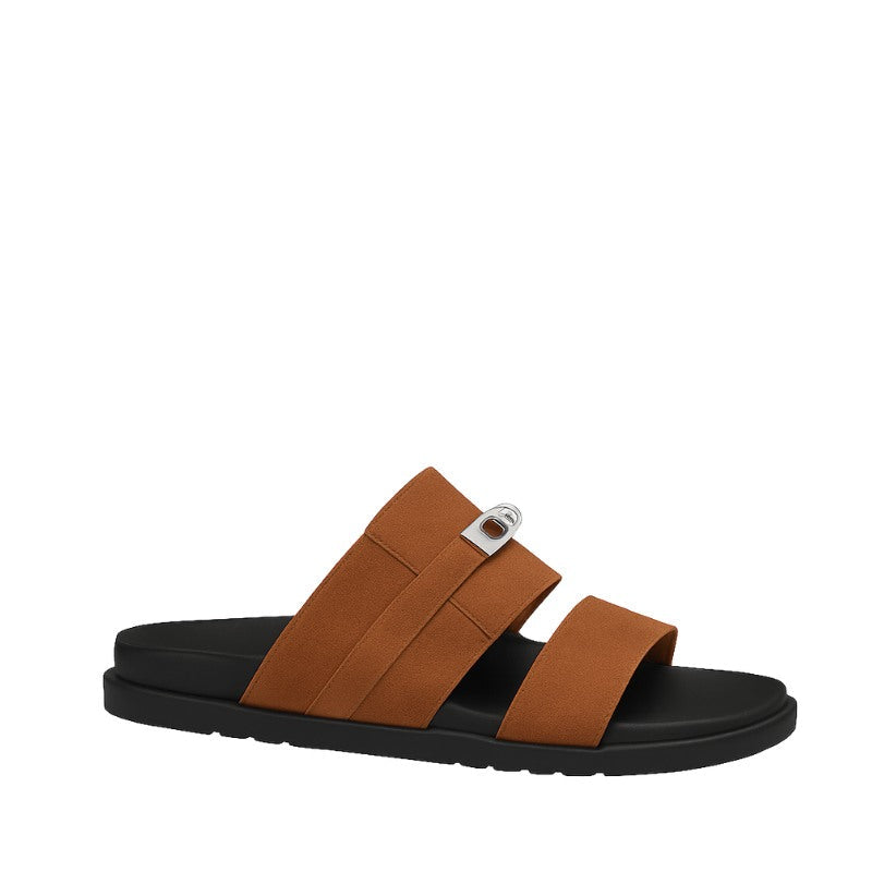 Multi Strap Suede Comfortable Slipper