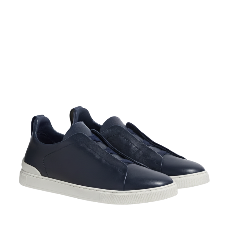 Luxury Edition Triple Stitch Leather Burgundy Sneaker for Men s
