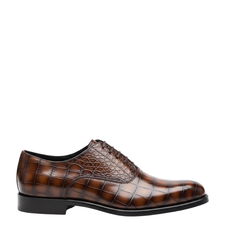 Textured Croc Finish Oxford Shoes