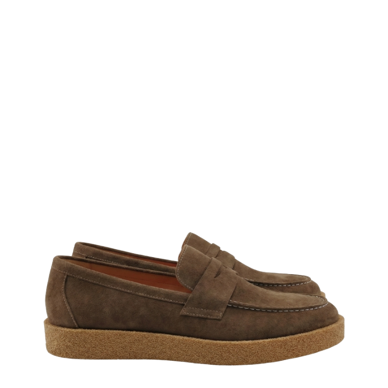 Rustic Crepe Sole Penny Loafers