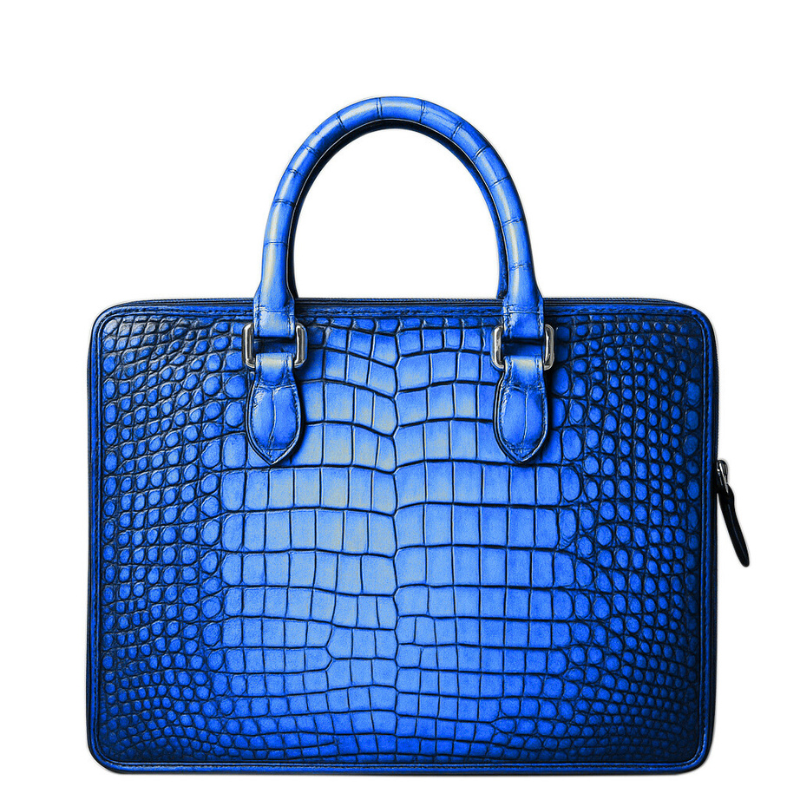 Men's Original Luxury Black Crocodile Leather Briefcase Bag