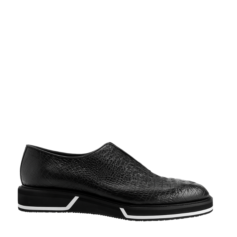 Italian Leather Sneaker with Stylish Hybrid Sole