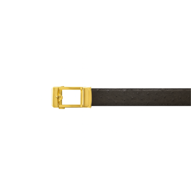 Croco Leather Strap Embossed Finish Belt with Golden Autolock Buckle