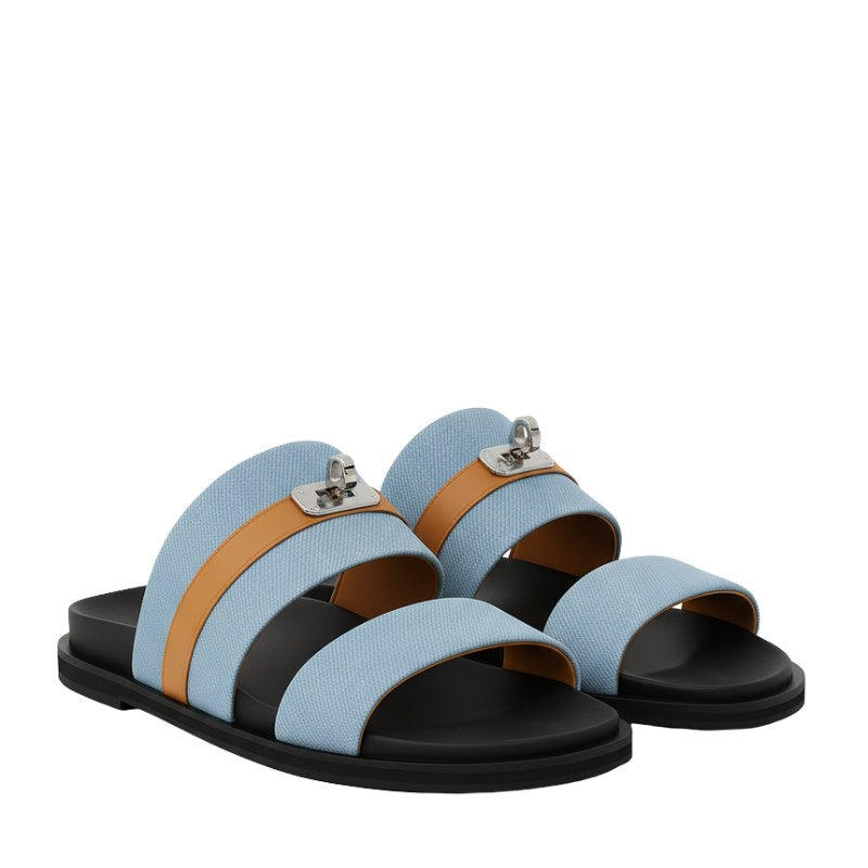 Canvas Multi-Strap Comfort Slipper
