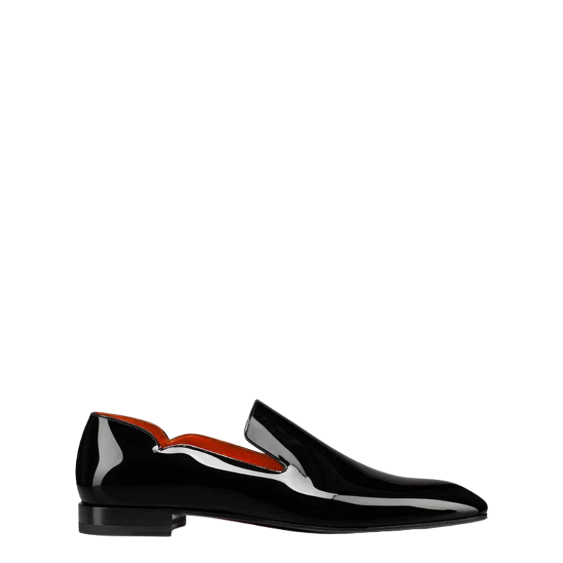 Luxury Patent Leather Loafers With Wavy Top Edge