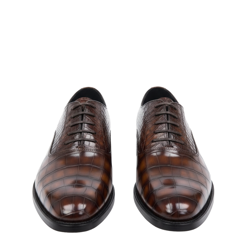 Textured Croc Finish Oxford Shoes