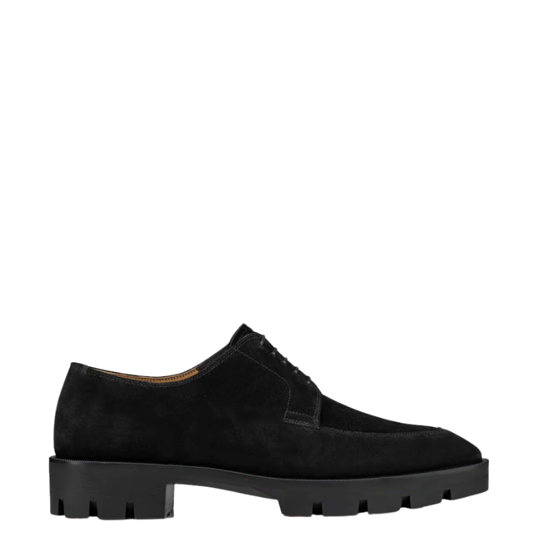 Luxury Suede Leather Derby Shoes with Lug Sole