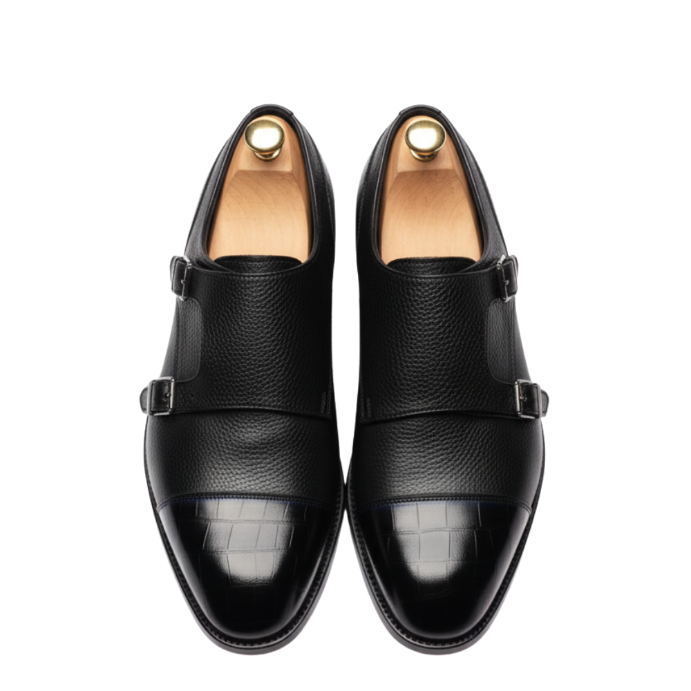 Croc Cap Double Monk Strap Shoes