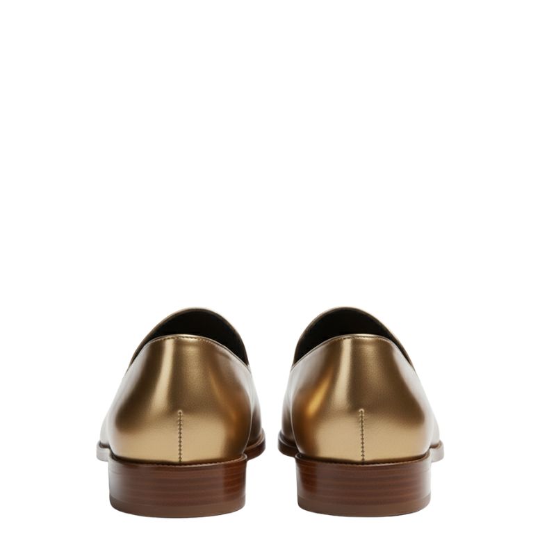 Royal Gold Luxe Slip-On Loafers