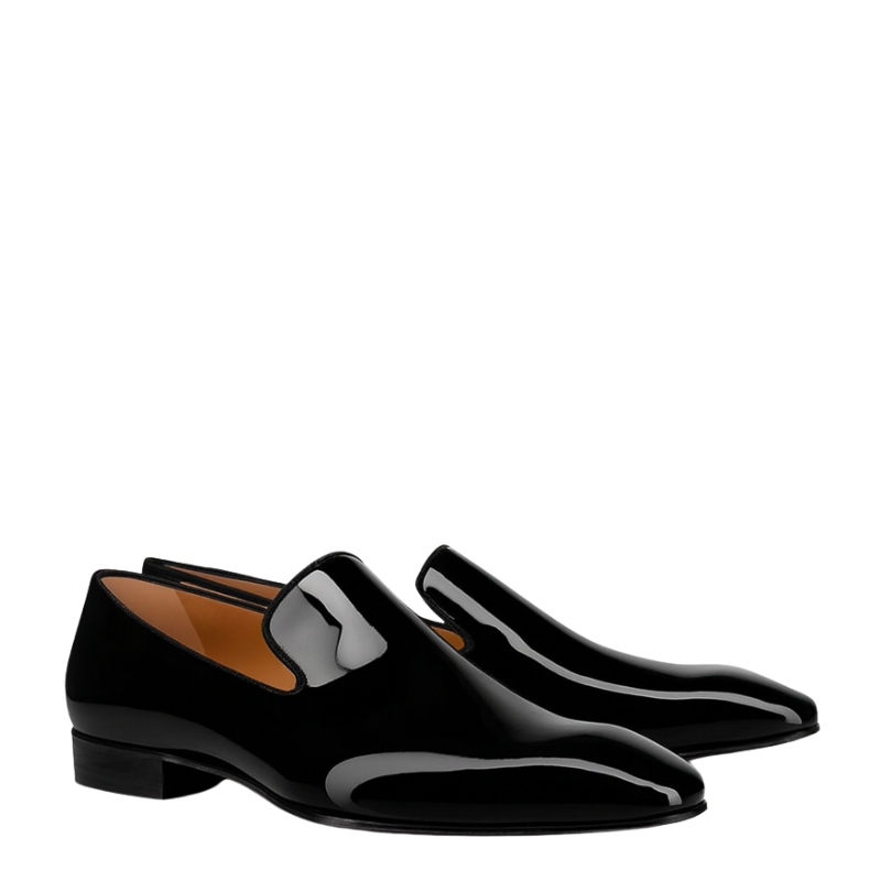 Polished Leather Patent Leather Slip-on Shoes