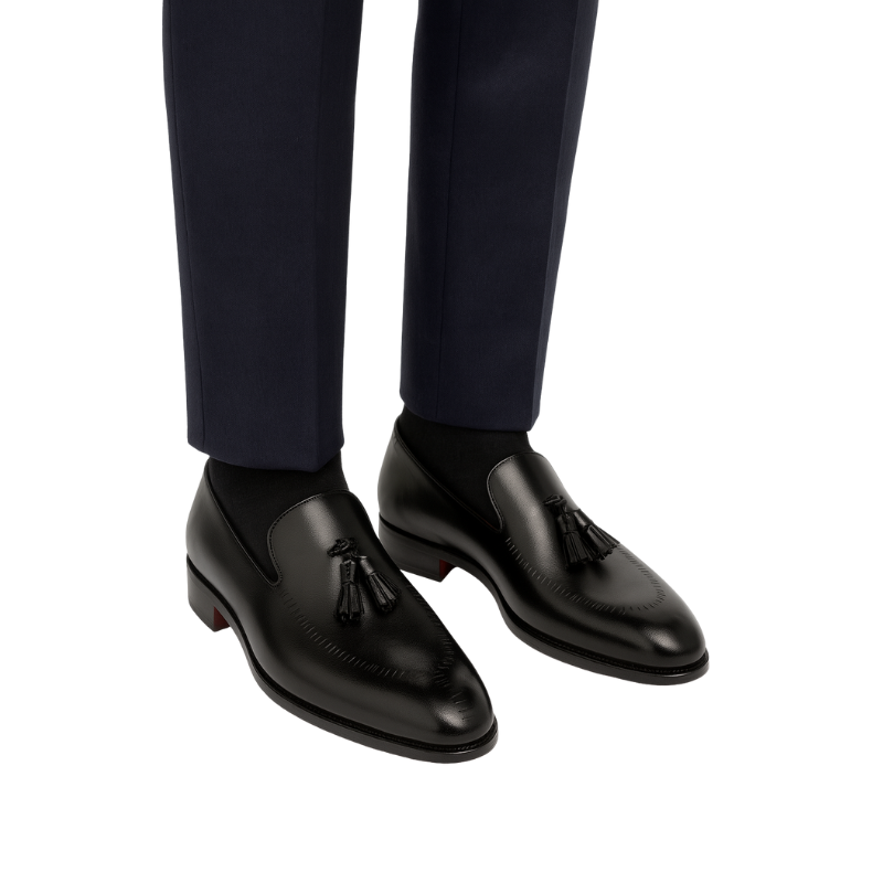 Luxury Leather Wingtip Tassel Loafer for Mens