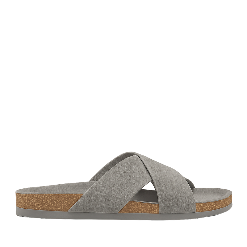 Men's Cross Strap Suede Comfort Slipper
