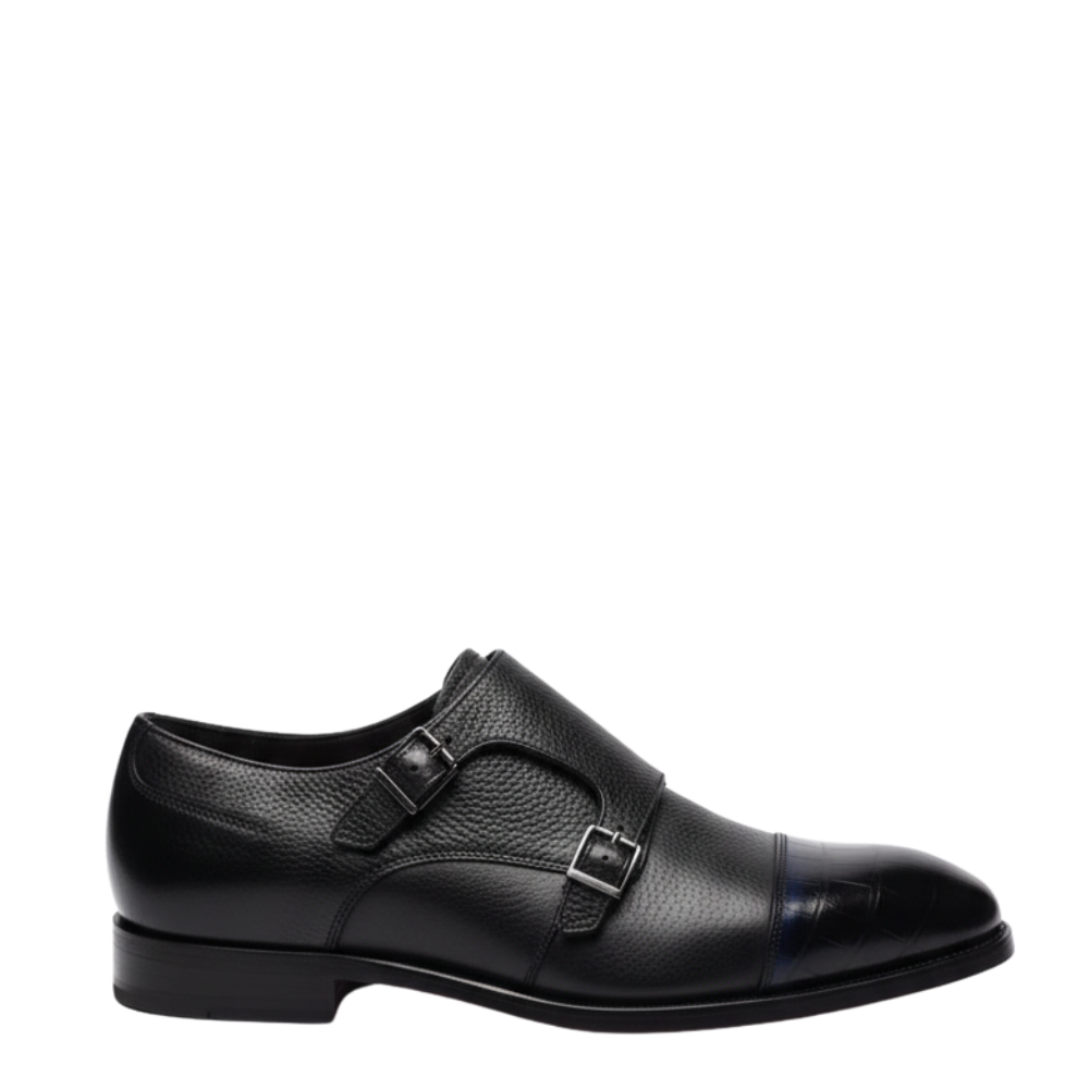 Croc Cap Double Monk Strap Shoes