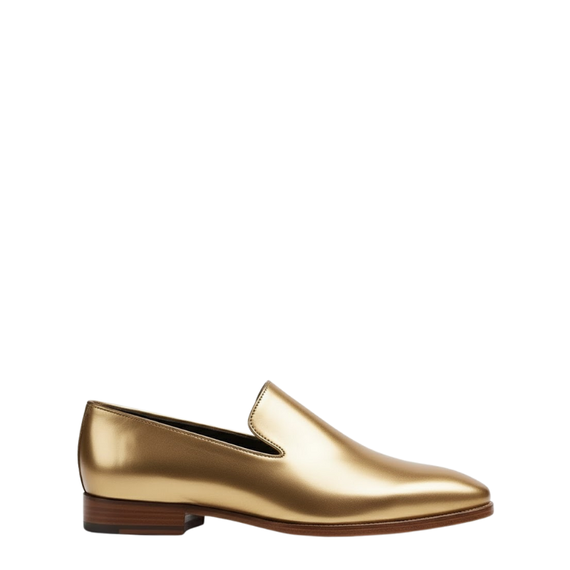 Royal Gold Luxe Slip-On Loafers