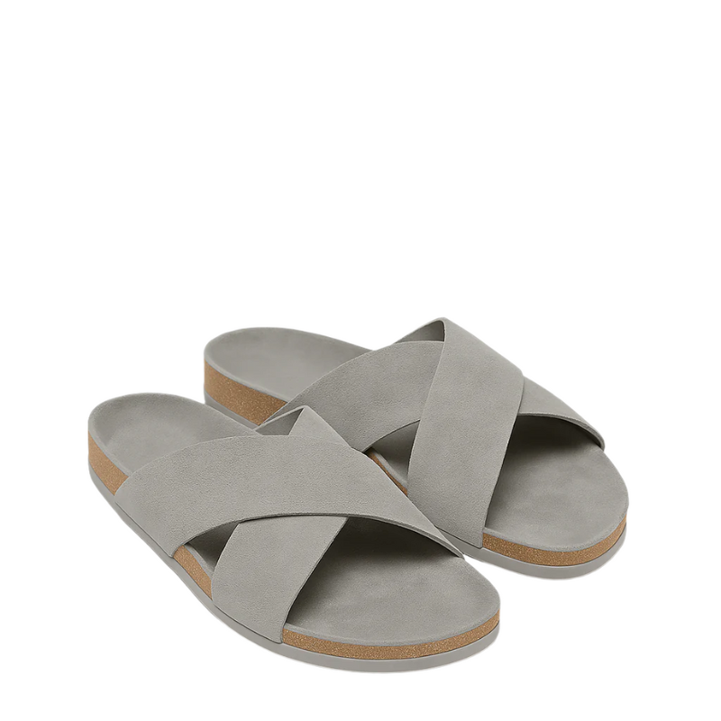 Men's Cross Strap Suede Comfort Slipper