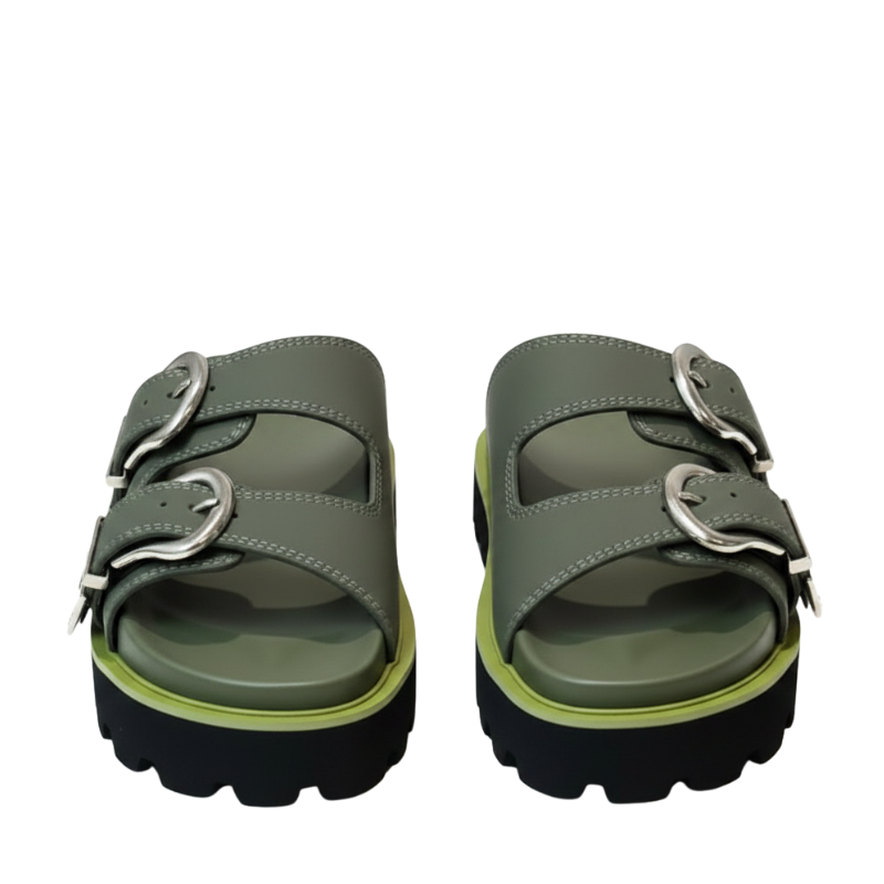 Luxe Streetwear Buckle Sandals in Rugged Sole