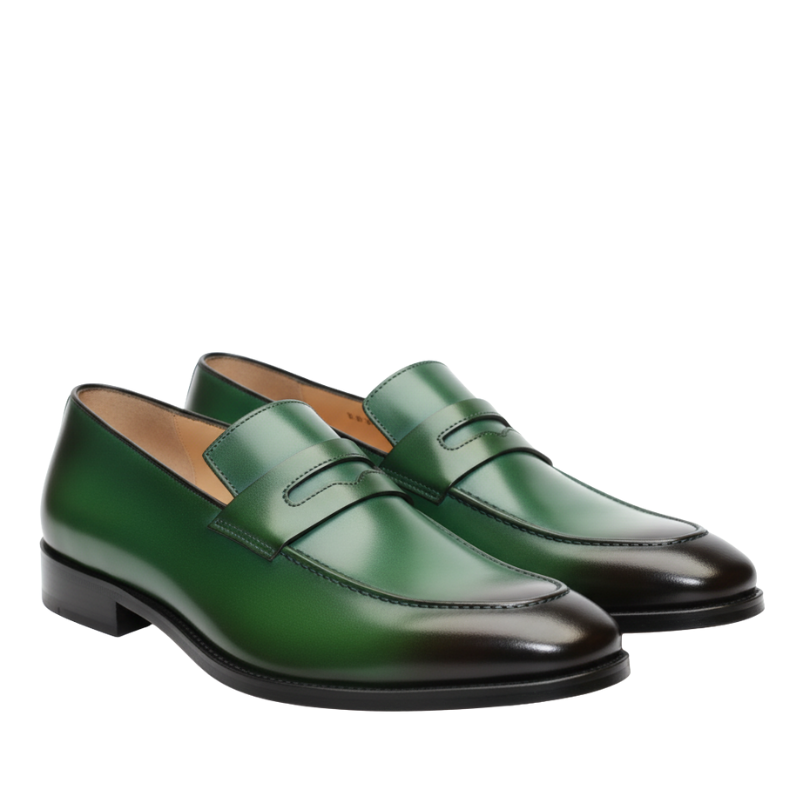 Luxury Emerald Penny Loafers