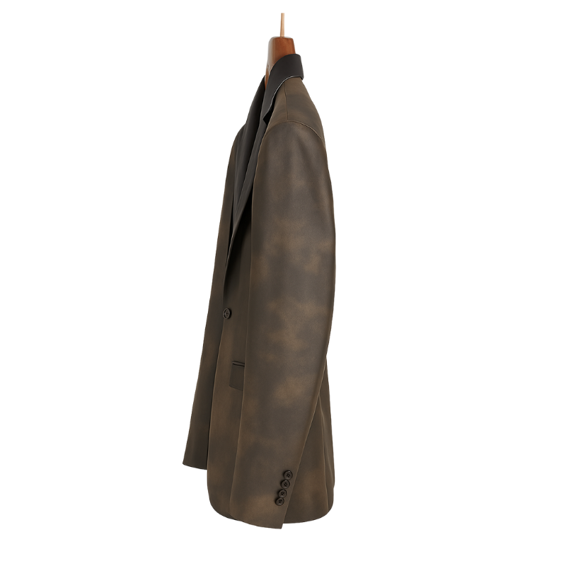 Urban Luxe Leather Tuxedo Blazer for Men's