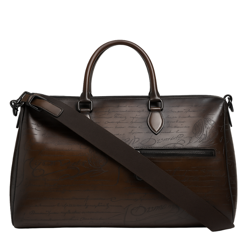 Premium Travel Duffel Leather Black Luggage Bag