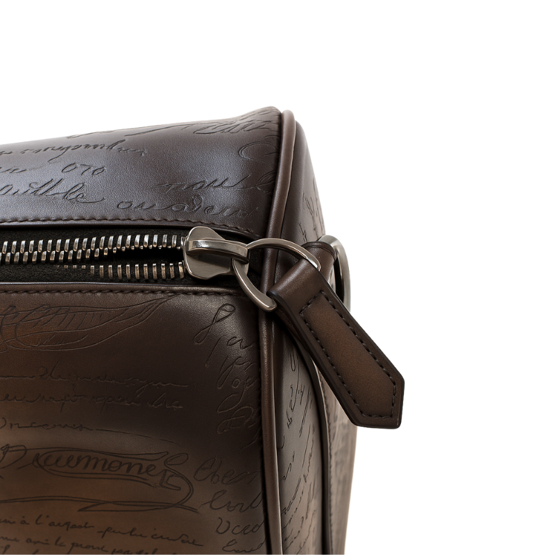 Premium Travel Duffel Leather Dark Brown Luggage Bag