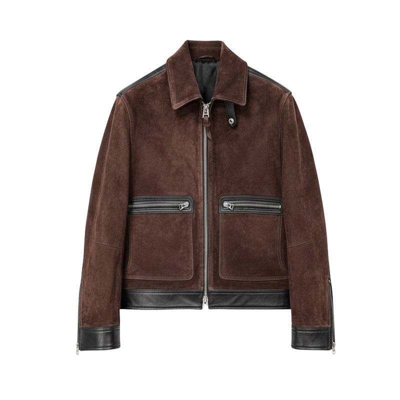 Italian Suede Noir Contrast Jacket