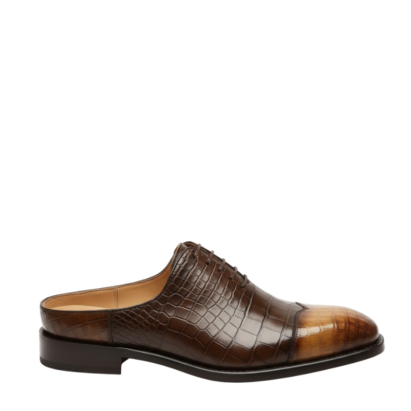 Monarch Croc Embossed Oxford Mules