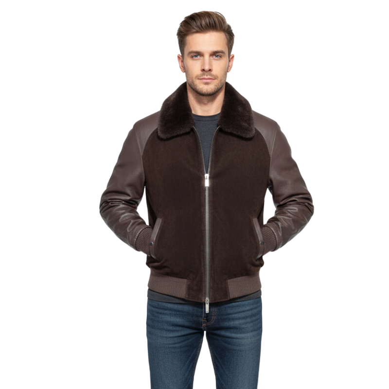 Italian Aviator Suede Leather Jacket