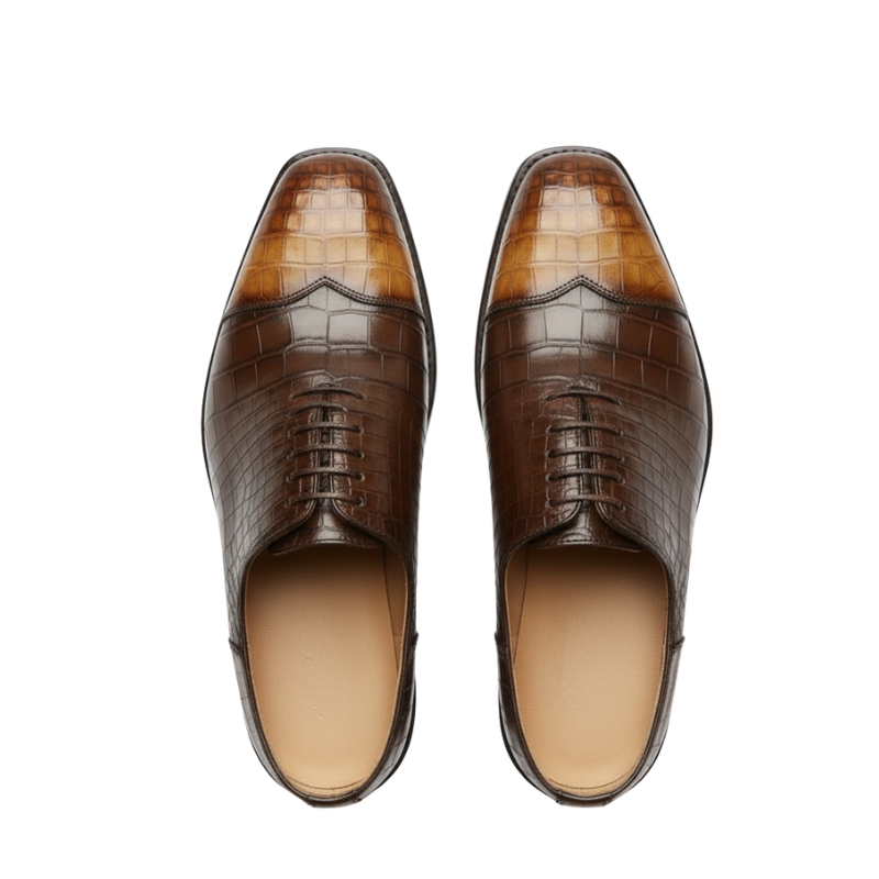 Monarch Croc Embossed Oxford Mules
