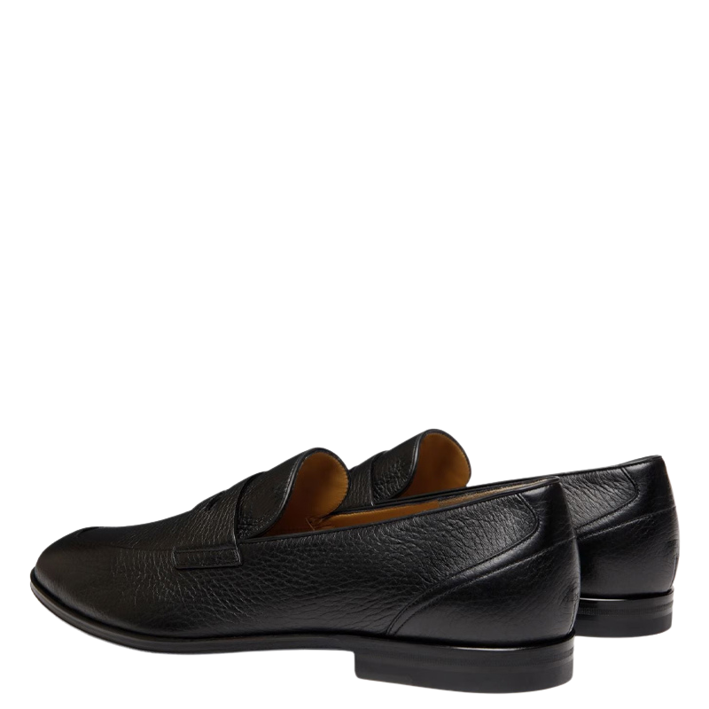 Classic Blue Penny Loafer with Textured Leather