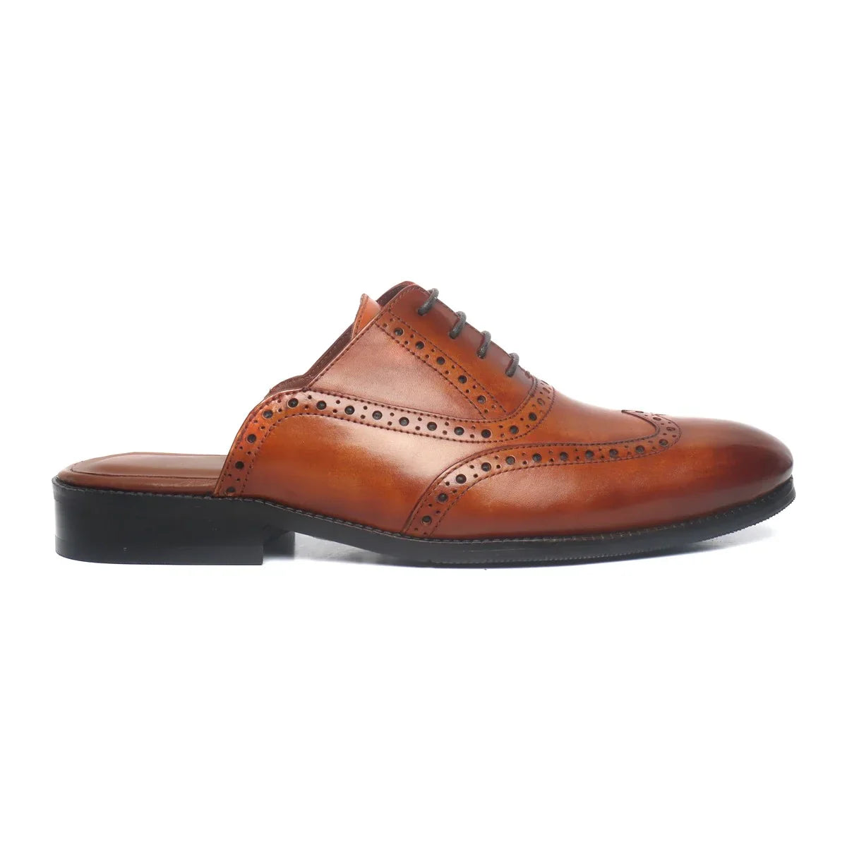 LACE-UP LEATHER MULES