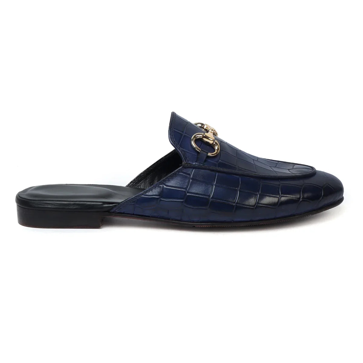 DEEP CUT LEATHER MULES