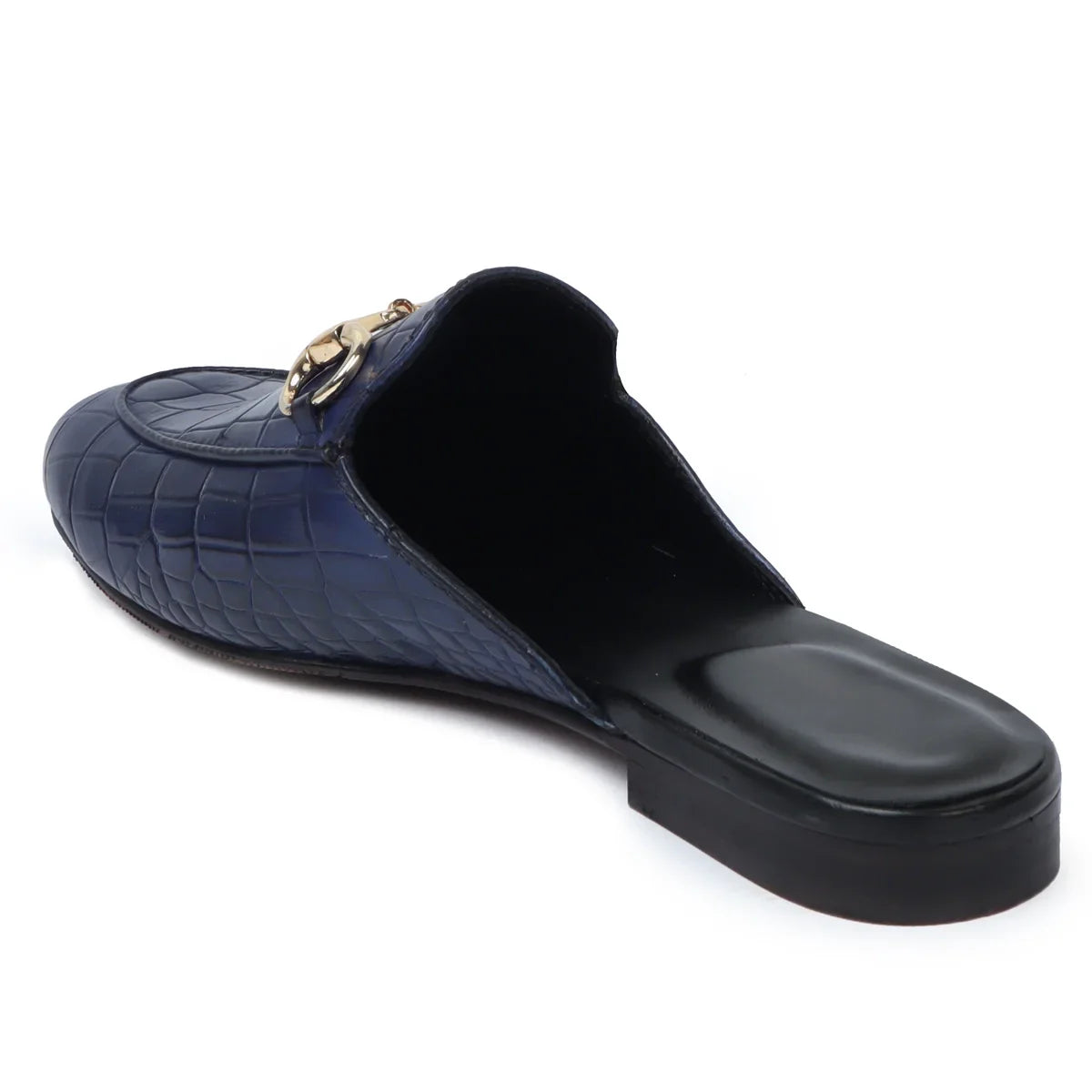 DEEP CUT LEATHER MULES