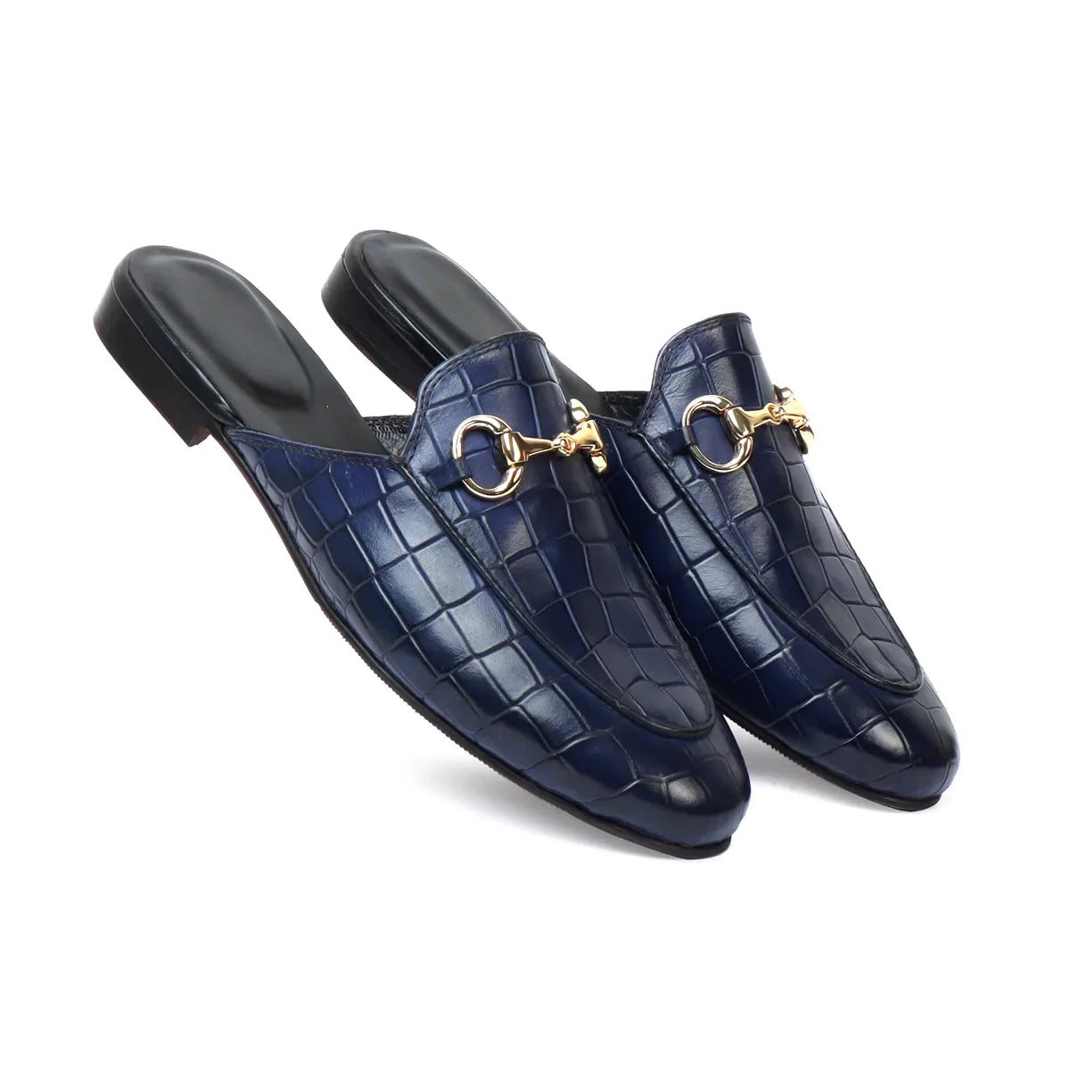 DEEP CUT LEATHER MULES