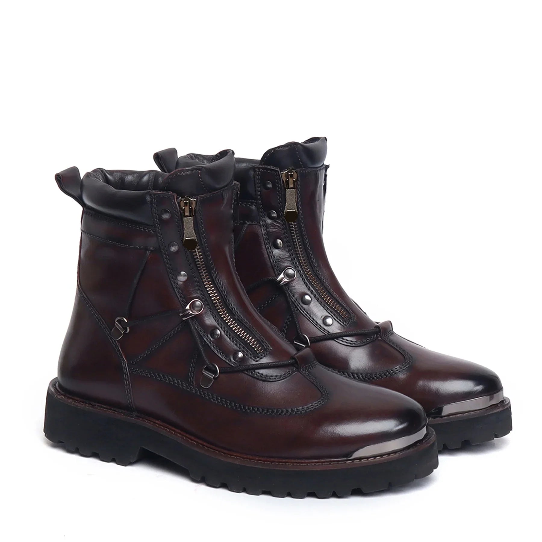 Dark Brown Biker Boots