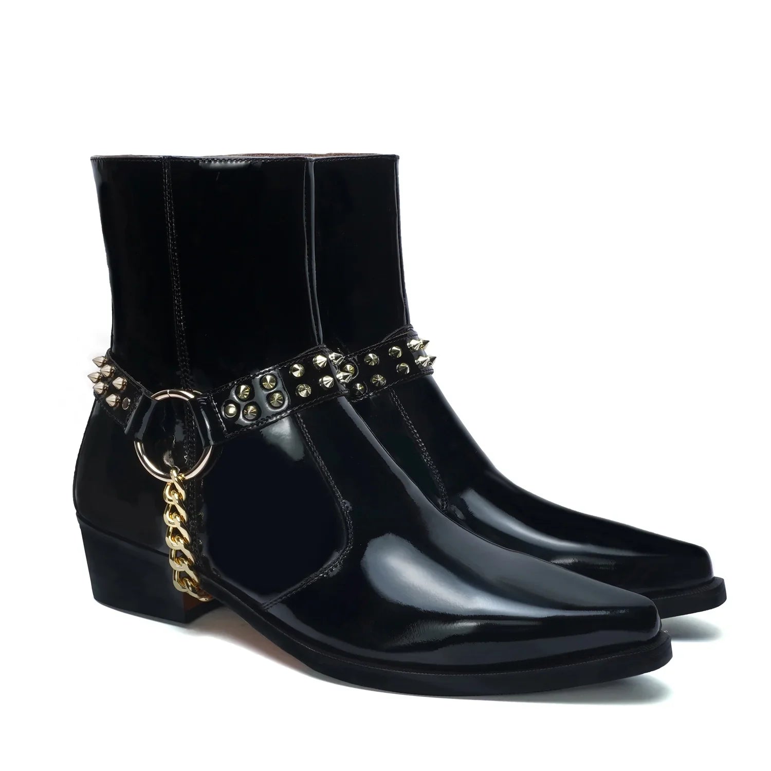 Black Cow Boy Boots With Removable Strap