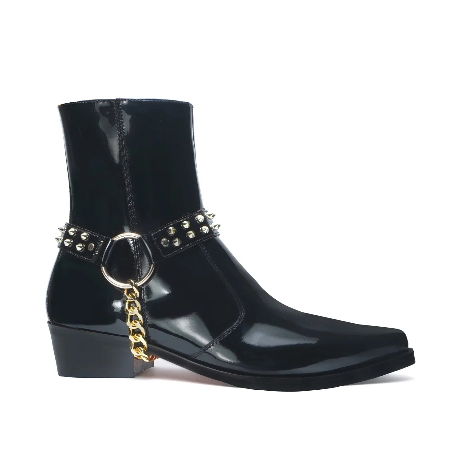 Black Cow Boy Boots With Removable Strap