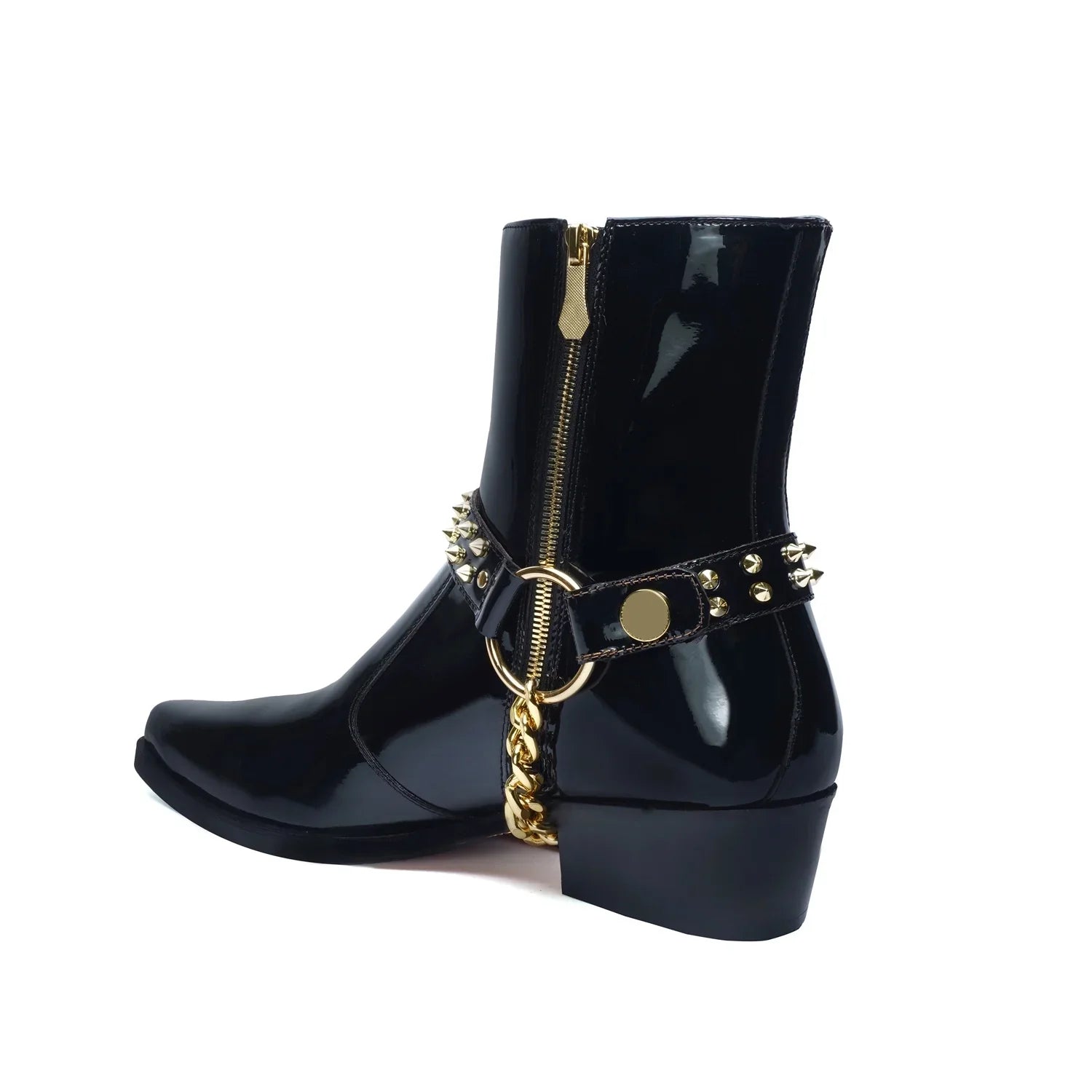 Black Cow Boy Boots With Removable Strap
